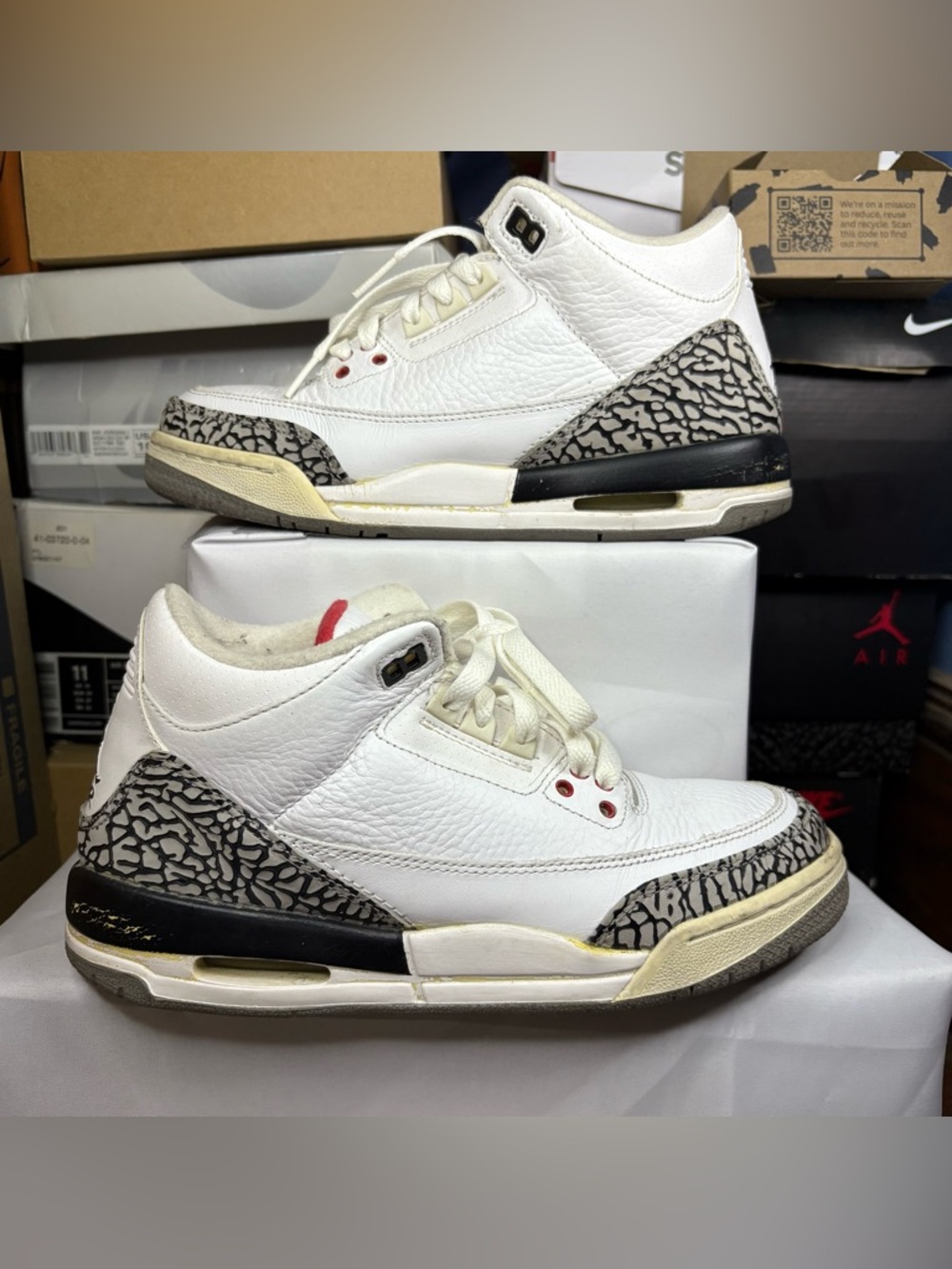 Size 5.5Y - Jordan 3 White Cement 2011 GS